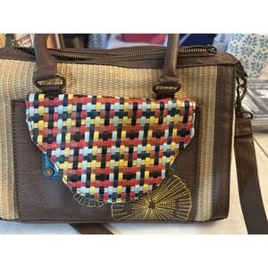 Women's Desidual Crossbody purse with long adjustable strap, multi colored